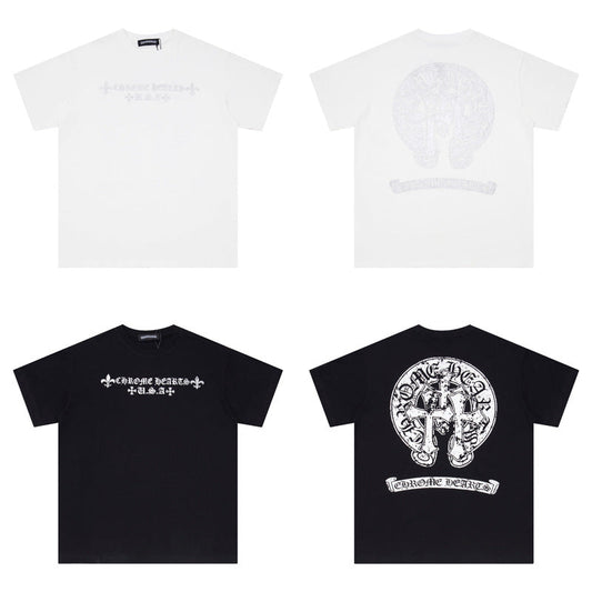 Chrome Heart T Shirts Croix Sanskrit Cross Horseshoe Old T-Shirt