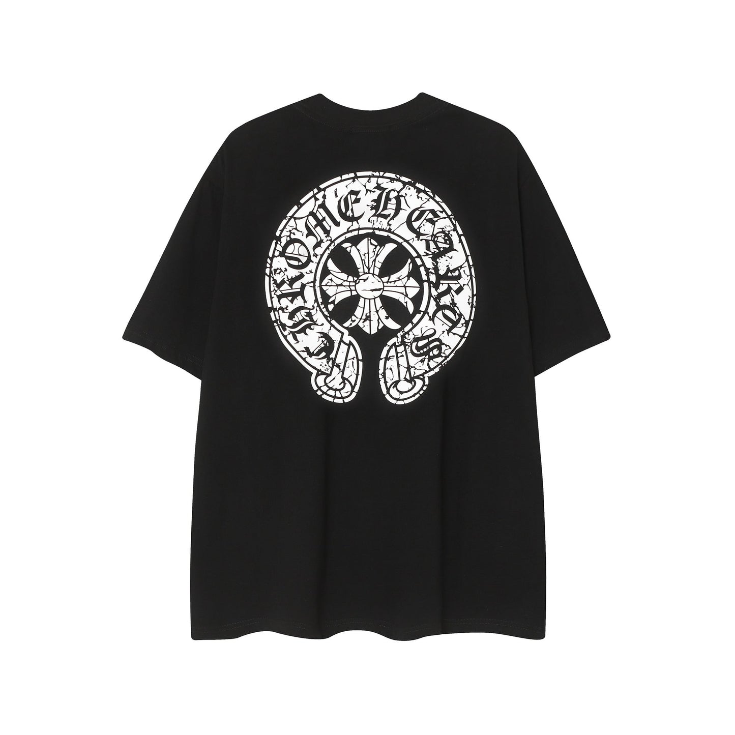 Chrome Heart T Shirts Horseshoe Cross Old Retro Fashion Men's and Women's Short Sleeve T-Shirt