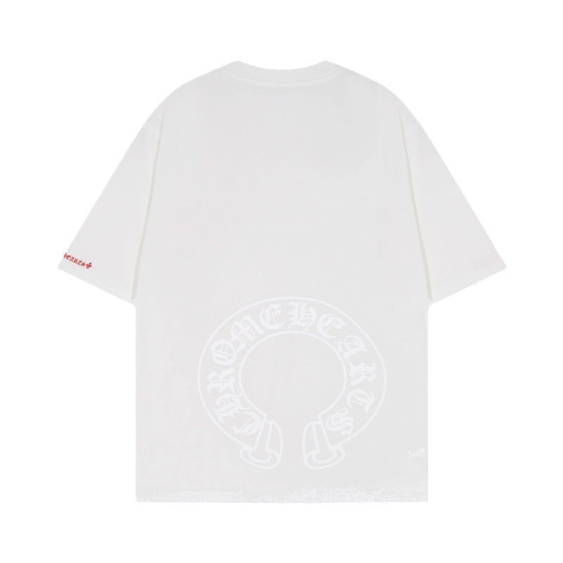 Chrome Heart T Shirts Chrome Hearts Sanskrit Horseshoe Pattern Short Sleeve T-Shirt