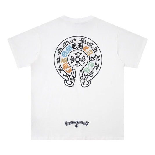 Chrome Heart T Shirts Horseshoe Patch Embroidery Short Sleeve T-Shirt