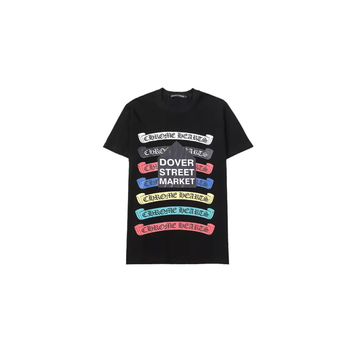Chrome Heart T Shirts Croix Cross Color Leather Printed Short Sleeve T-Shirt