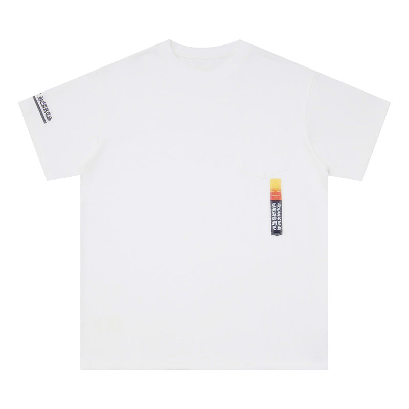 Chrome Heart T Shirts Croix letter print Sanskrit loose casual short sleeves
