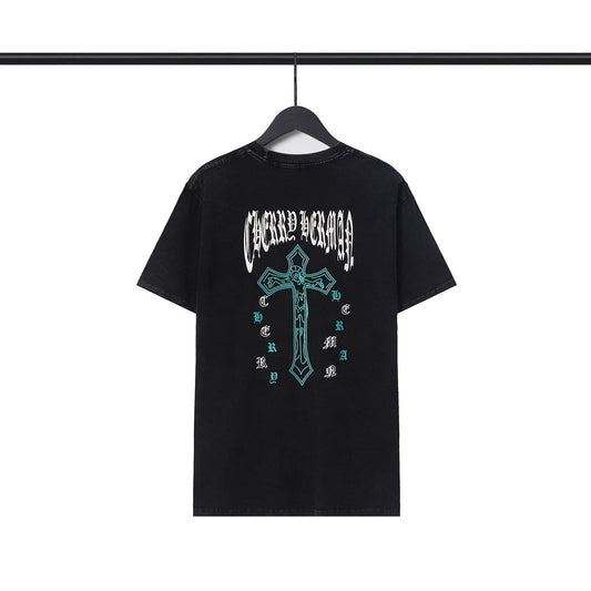 Chrome Heart T Shirts Crowe Ghost Horseshoe Cross Sanskrit Short Sleeve