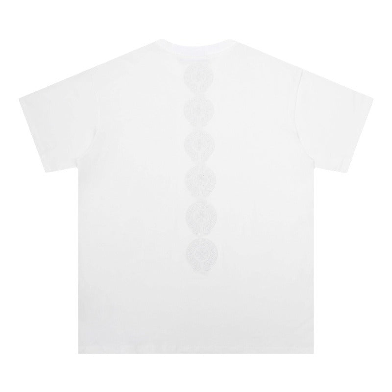 Chrome Heart T Shirts Crowe Cross Print Short Sleeve T-Shirt Loose