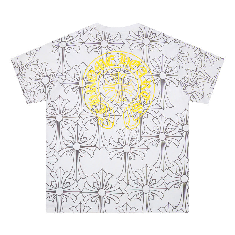 Chrome Heart T Shirts Croatian Horseshoe Full Cross Sanskrit Short Sleeve