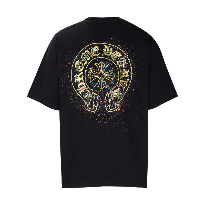 Chrome Heart T Shirts Summer Horseshoe Print Short Sleeve T-Shirt