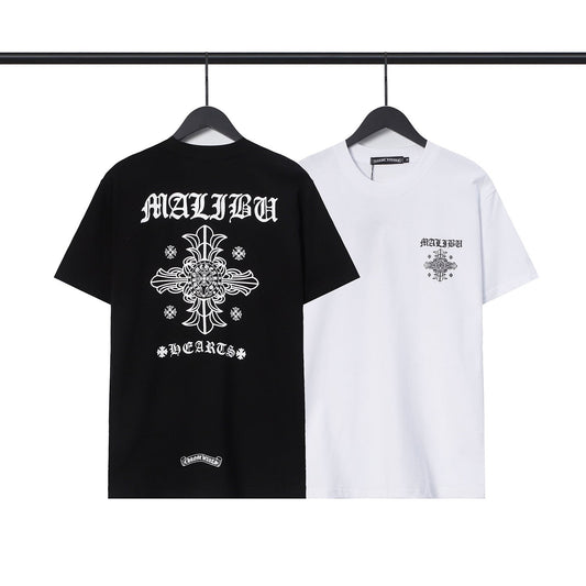 Chrome Heart T Shirts Sanskrit Cross Horseshoe Letter Flower Short Sleeve T-Shirt