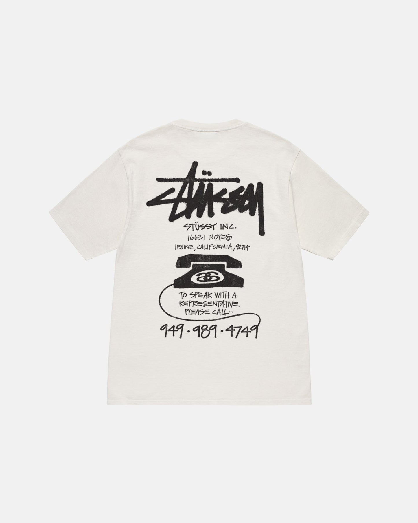 OLD PHONE TEE PIGMENT DYED WHITE