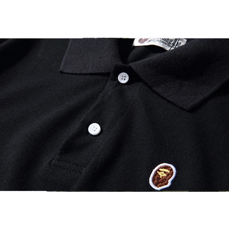 Bathing Ape T-Shirt Solid Color Casual Embroidered Short-Sleeved Polo Shirt
