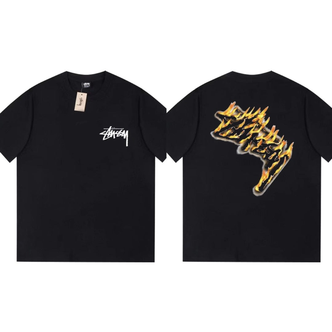 Stussy T-Shirts Loose Casual T-Shirts Same for Men and Women