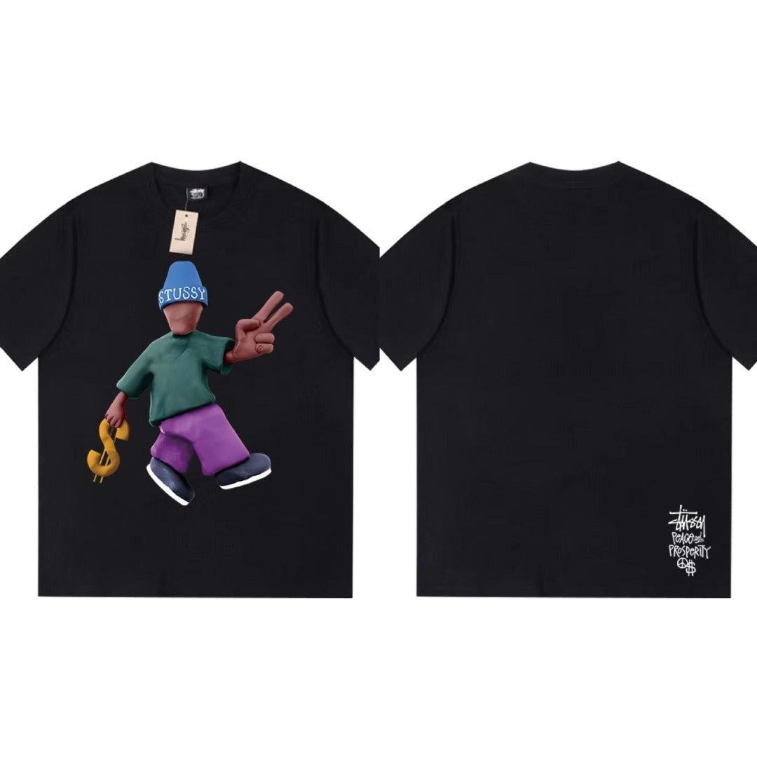 Stussy T-Shirts Loose Casual T-Shirts Same for Men and Women